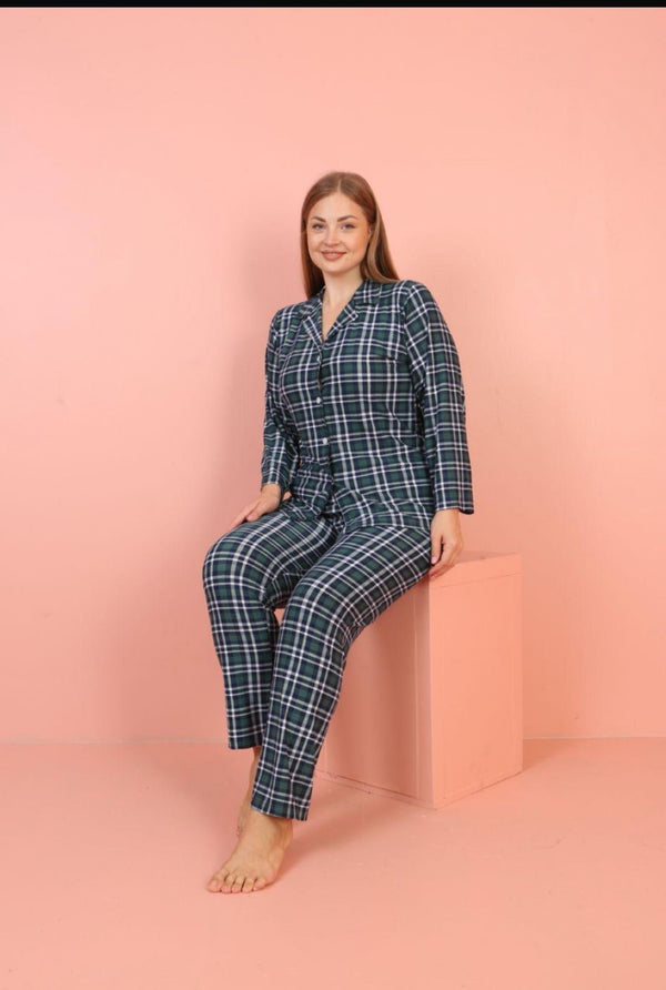 Women Turkish PJ Pajama Blue & White