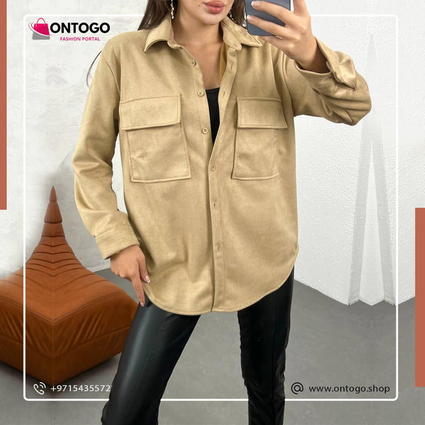 Women's Beige chamois shirts jacket