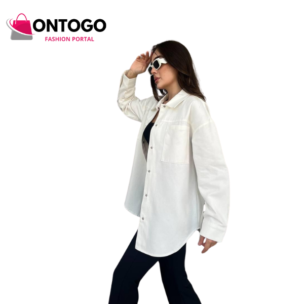 Women's White Jeans shirts jacket